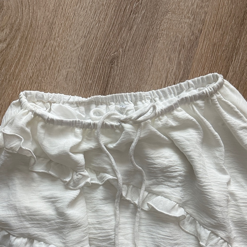 White Ruffle Long Skirt - Picture 3 of 4